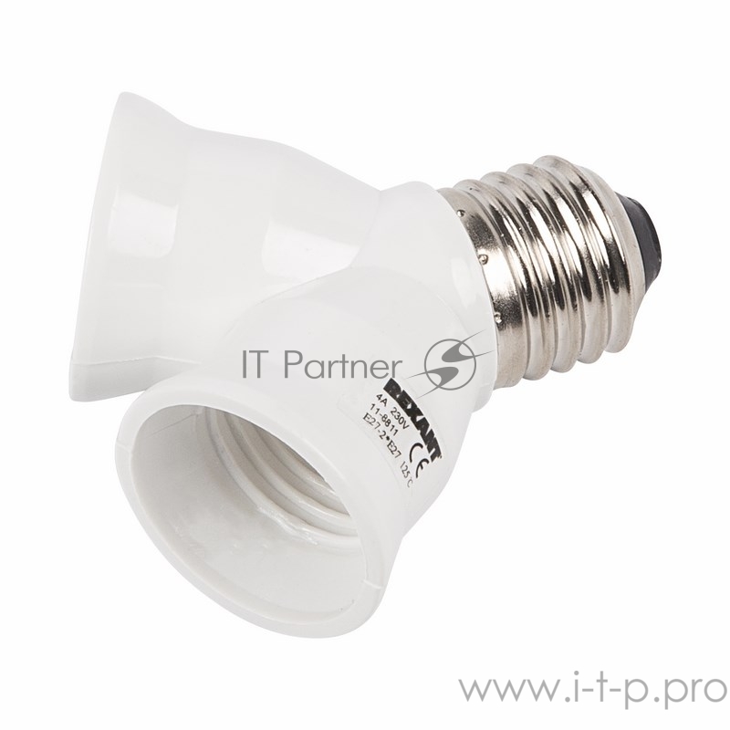 Разветвитель цокольный Е27-2хЕ27 белый REXANT