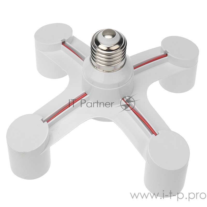 Разветвитель цокольный Е27-4хЕ27 (поворотный цоколь) белый REXANT