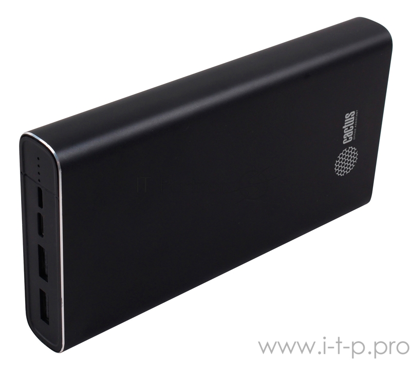 Мобильный аккумулятор Cactus CS-PBFSIT-20000 Li-Pol 20000mAh 2.1A+2.1A черный 2xUSB материал алюминий