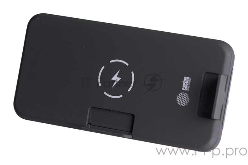 Мобильный аккумулятор Cactus CS-PBFSQT-10000 Li-Pol 10000mAh 3A+3A черный 1xUSB беспроводная зарядка