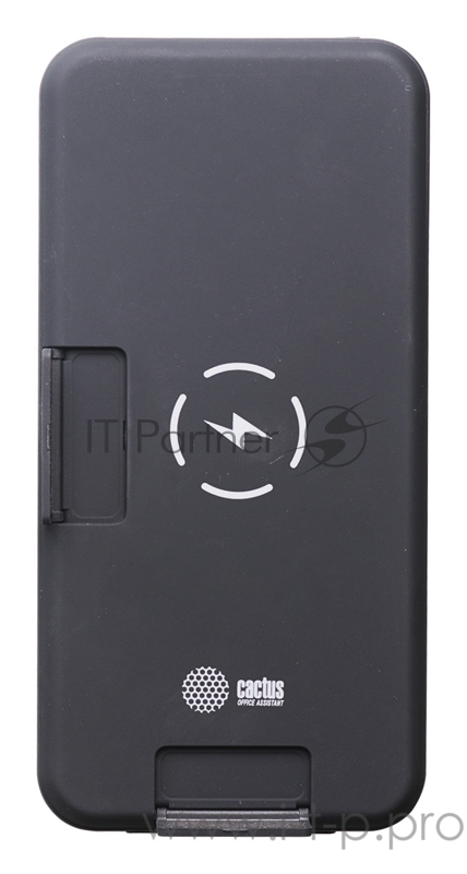 Мобильный аккумулятор Cactus CS-PBFSQT-10000 Li-Pol 10000mAh 3A+3A черный 1xUSB беспроводная зарядка