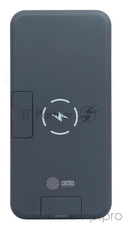 Мобильный аккумулятор Cactus CS-PBFSQT-10000 Li-Pol 10000mAh 3A+3A черный 1xUSB беспроводная зарядка