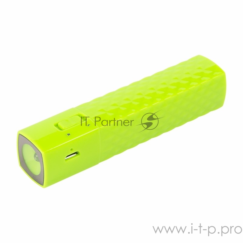 Портативное зарядное устройство Power Bank 2000 mAh c фонариком USB PROconnect (ЦВЕТ ЗЕЛЕНЫЙ)