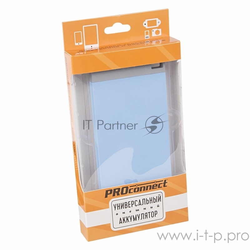 Портативное зарядное устройство Power Bank 4000 mAh USB голубое PROCONNECT