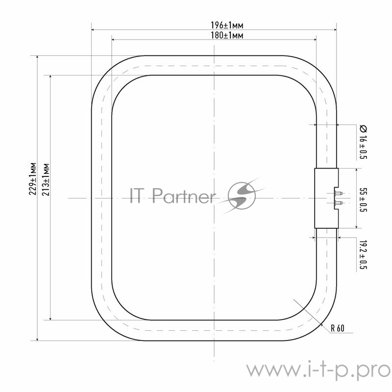 Лампа REXANT кольцевая люминесцентная, квадратная, 28 Вт