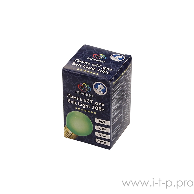 Лампа накаливания e27 10 Вт зеленая колба