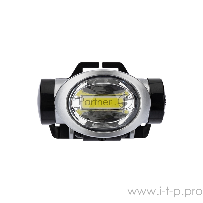 Фонарь налобный поворотный 3 Вт 100%, 50%, пульсирующий белый 3 х ААА, СОВ + зеркальный рассеиватель