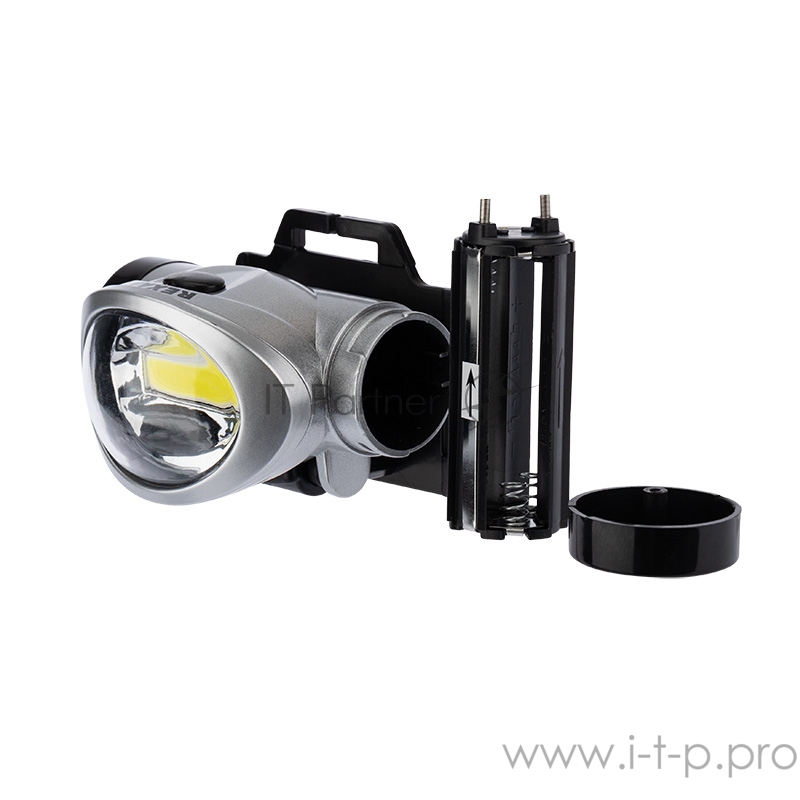 Фонарь налобный поворотный 3 Вт 100%, 50%, пульсирующий белый 3 х ААА, СОВ + зеркальный рассеиватель