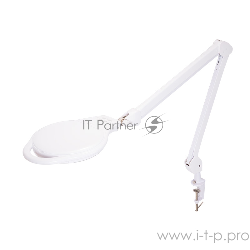 Лупа на струбцине REXANT, круглая, 5D, с подсветкой 96 LED, теплый и холодный свет, белая