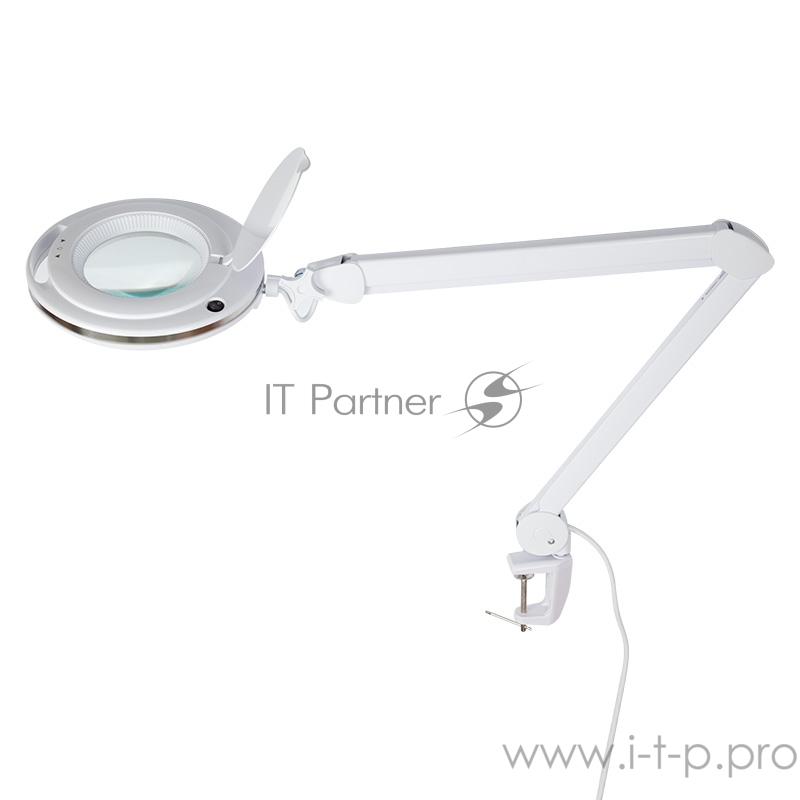 Лупа на струбцине REXANT, круглая, 3D, с подсветкой 60 LED, сенсорный регулятор яркости, белая