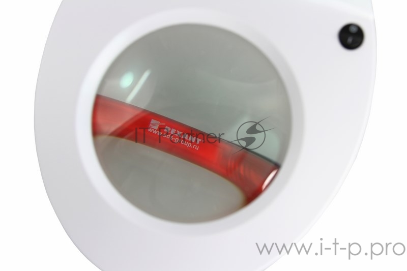 Лупа на струбцине REXANT, круглая, 5D, с подсветкой и крышкой, белая