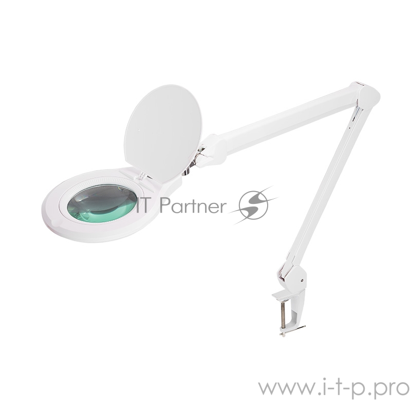 Лупа на струбцине REXANT, круглая, 5D, с подсветкой 72 SMD, сенсорный регулятор яркости, белая