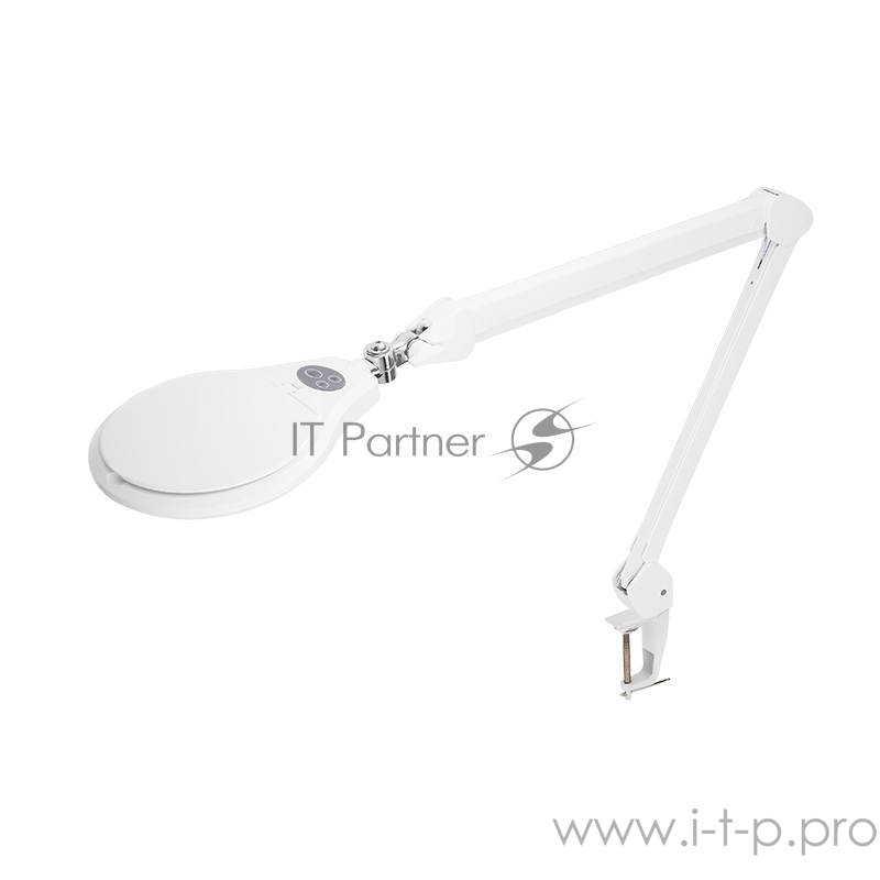 Лупа на струбцине REXANT, круглая, 5D, с подсветкой 72 SMD, сенсорный регулятор яркости, белая
