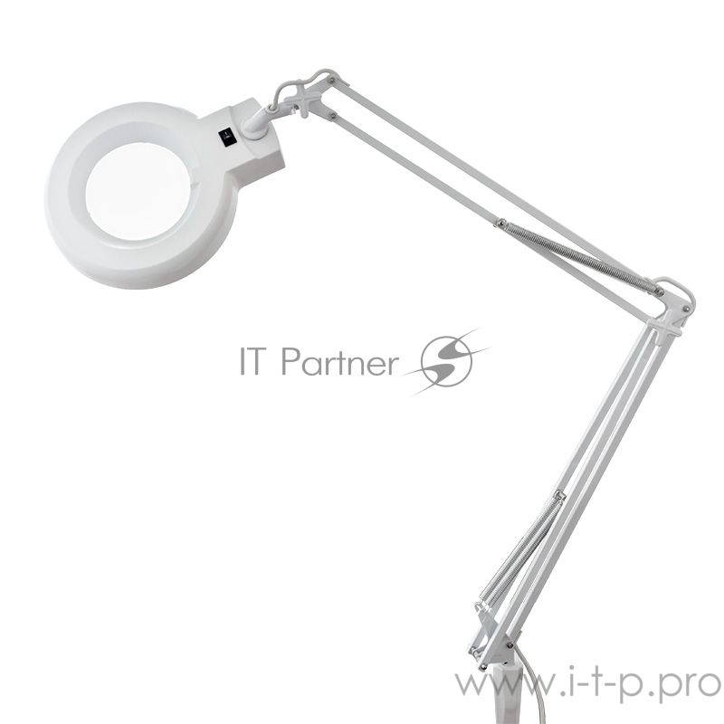 Лупа на струбцине REXANT, круглая, 5D, с подсветкой, белая