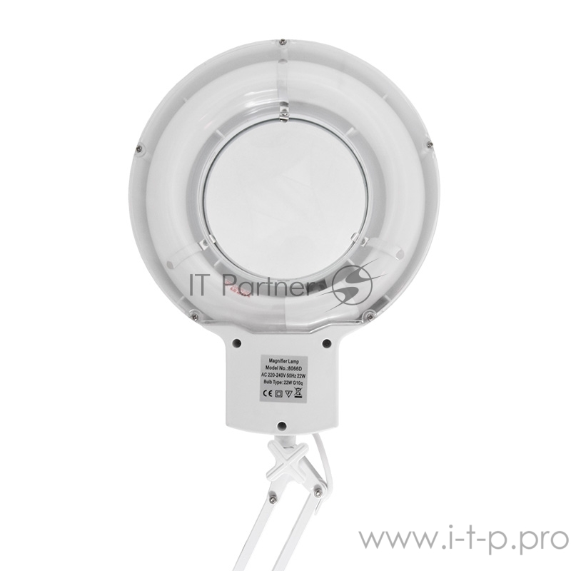 Лупа на струбцине REXANT, круглая, 5D, с подсветкой, белая