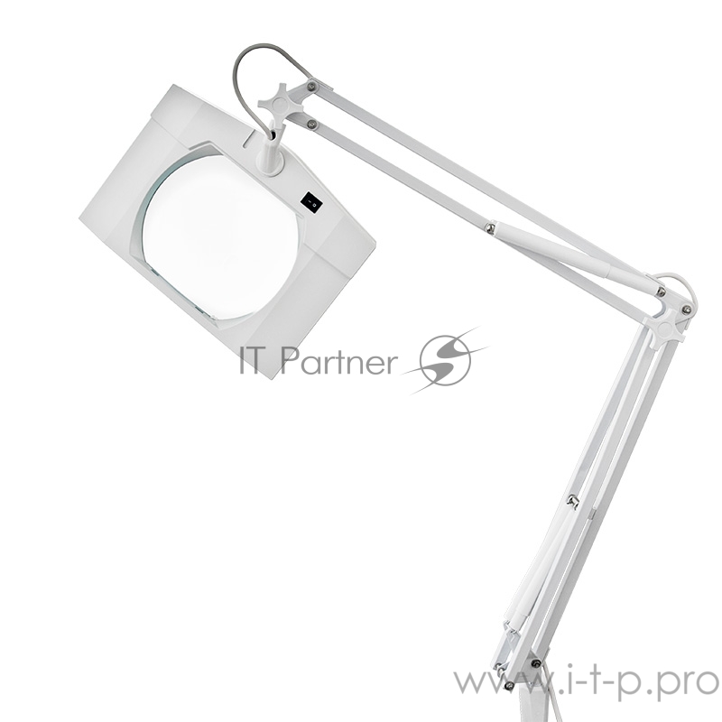 Лупа на струбцине REXANT, квадратная, 3D, с подсветкой, белая