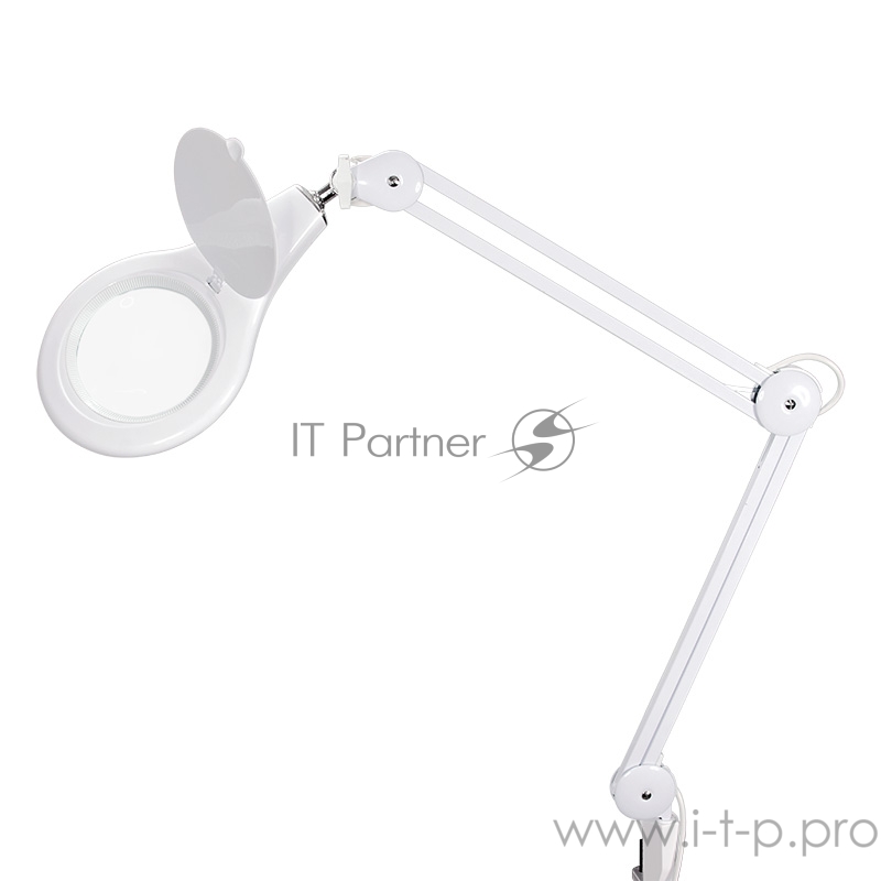 Лупа на струбцине REXANT, круглая, 5D, с подсветкой 108 LED, белая