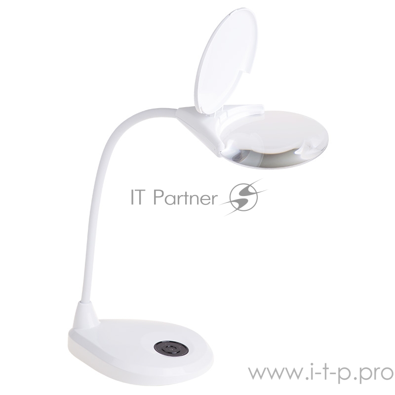 Лупа настольная 3D REXANT с подсветкой 3 LED, сенсорная регулировка яркости, EXPERT, белая