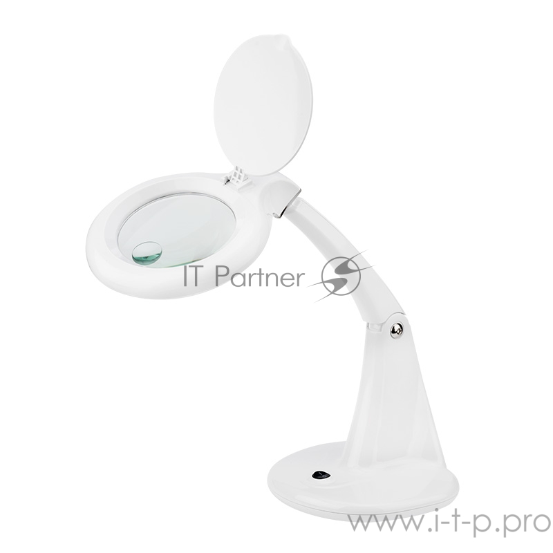 Лупа настольная 3D+12D REXANT с подсветкой 60 LED, белая