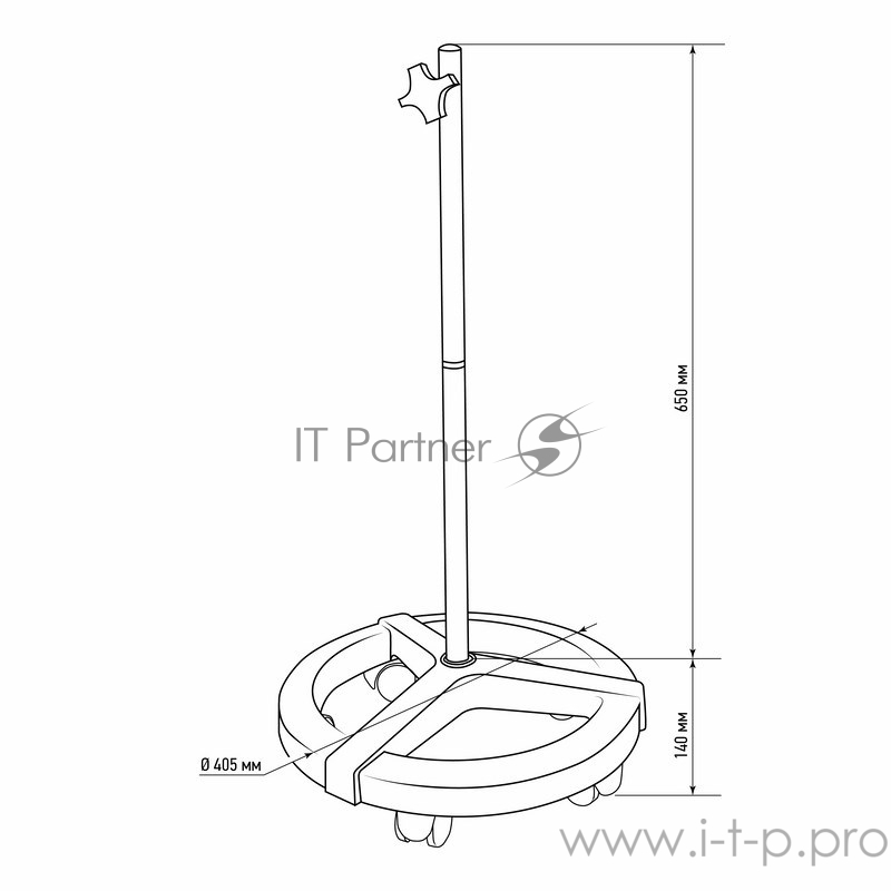 Стойка напольная мобильная для луп с подсветкой REXANT, круглая, белая