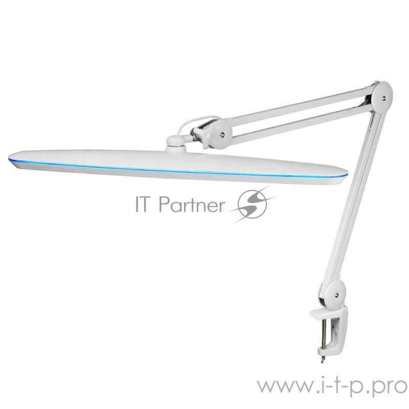 Лампа настольная бестеневая REXANT, струбцина, «Blue Stream», 117 SMD LED, диммер (4 уровня), белая