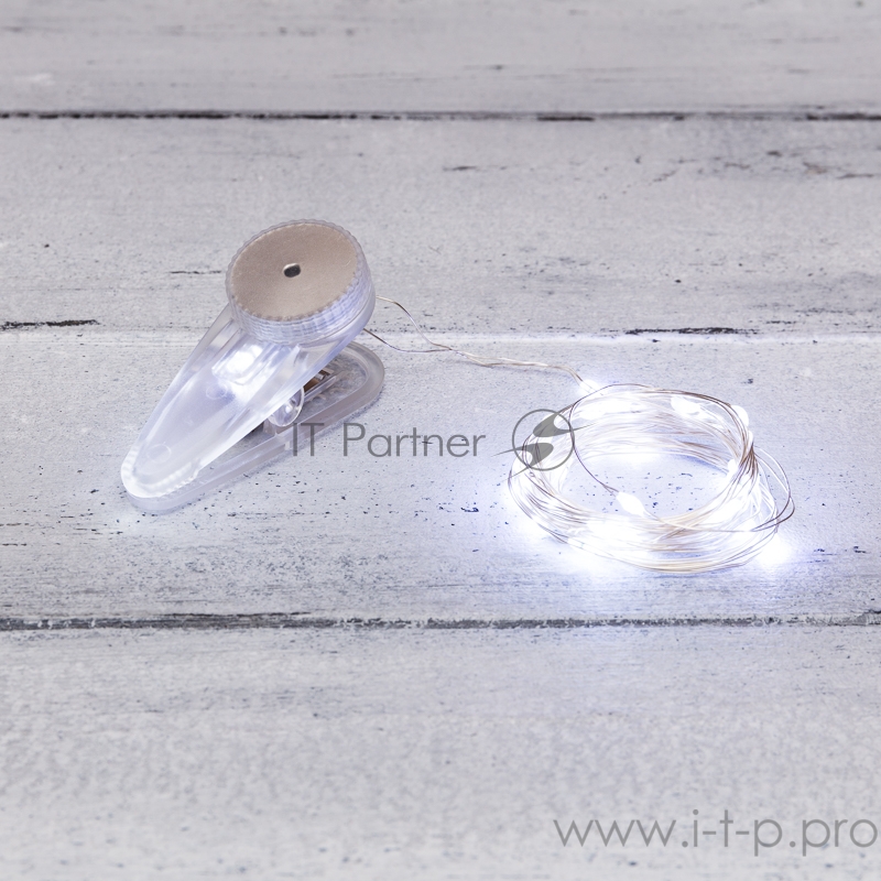 Гирлянда «Роса» с прищепкой 3 м, 30 LED, белое свечение, 2хCR2032 в комплекте NEON-NIGHT