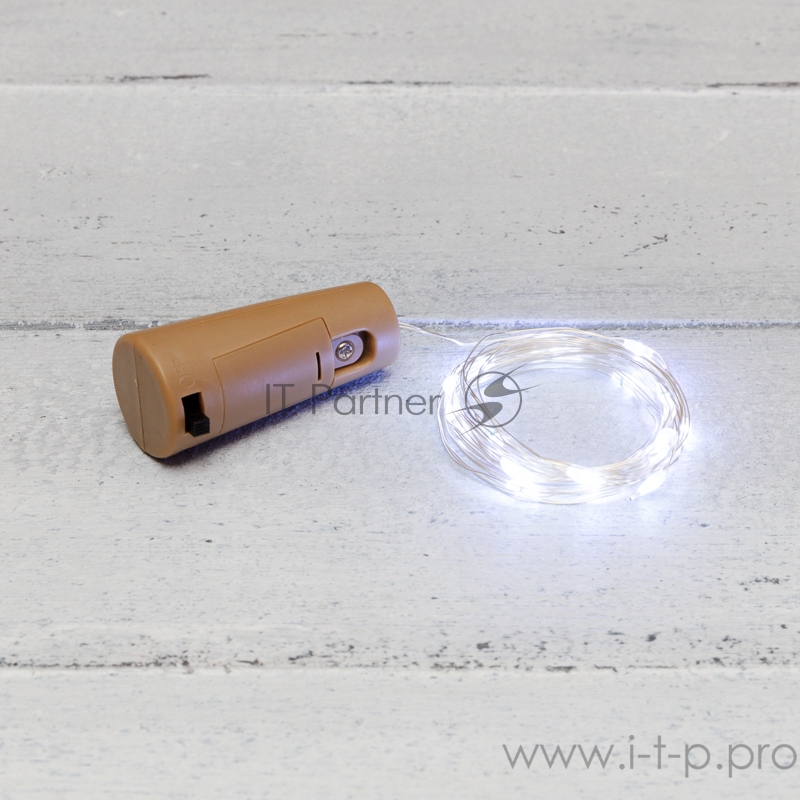 Гирлянда «Роса» с пробкой 2 м, 20 LED, белое свечение, 3хLR44 в комплекте NEON-NIGHT