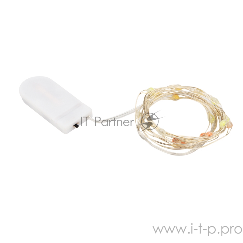 Гирлянда «Роса» с крупными каплями 2 м, 20 LED, цвет свечения мультиколор, 2хCR2032 в комплекте, тонкий батарейный блок NEON-NIGHT