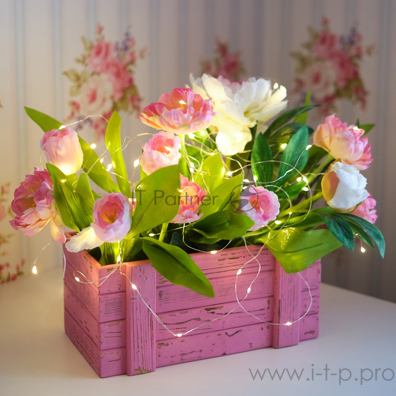 Гирлянда «Роса» 5 м, 50 LED, USB, теплое белое свечение NEON-NIGHT