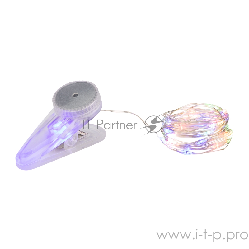 Гирлянда «Роса» с прищепкой 3 м, 30 LED, цвет свечения мультиколор, 2хCR2032 в комплекте NEON-NIGHT