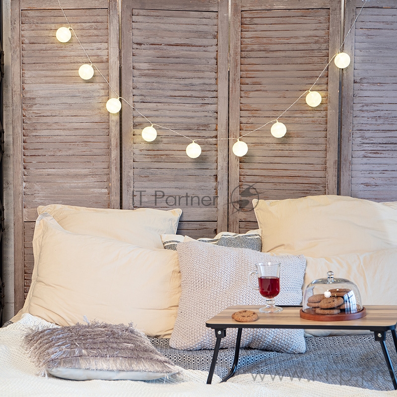 Тайские фонарики «Пломбир» 1.5 м, 10 LED, прозрачный ПВХ, цвет свечения теплый белый, 2 х АА (батарейки не в комплекте) NEON-NIGHT