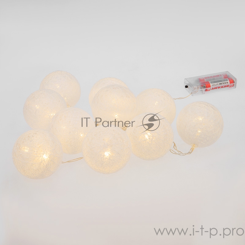 Тайские фонарики «Пломбир» 1.5 м, 10 LED, прозрачный ПВХ, цвет свечения теплый белый, 2 х АА (батарейки не в комплекте) NEON-NIGHT