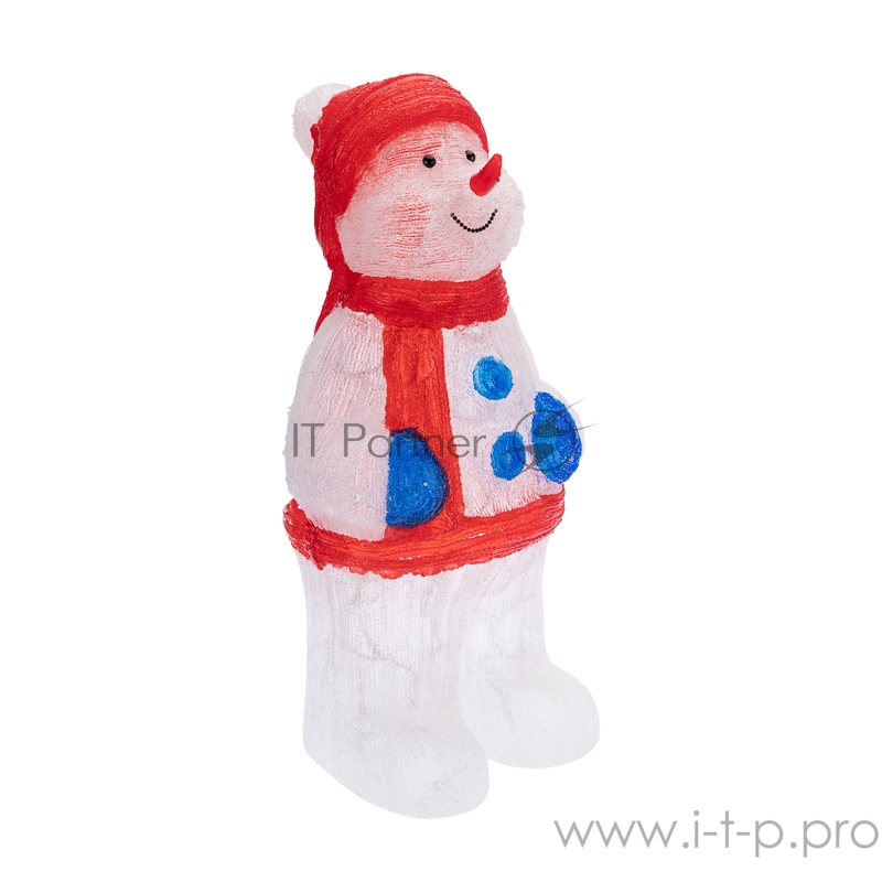 Акриловая светодиодная фигура «Снеговик в синих варежках» 31х25х59 см, IP65, понижающий трансформатор в комплекте NEON-NIGHT