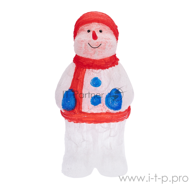 Акриловая светодиодная фигура «Снеговик в синих варежках» 31х25х59 см, IP65, понижающий трансформатор в комплекте NEON-NIGHT