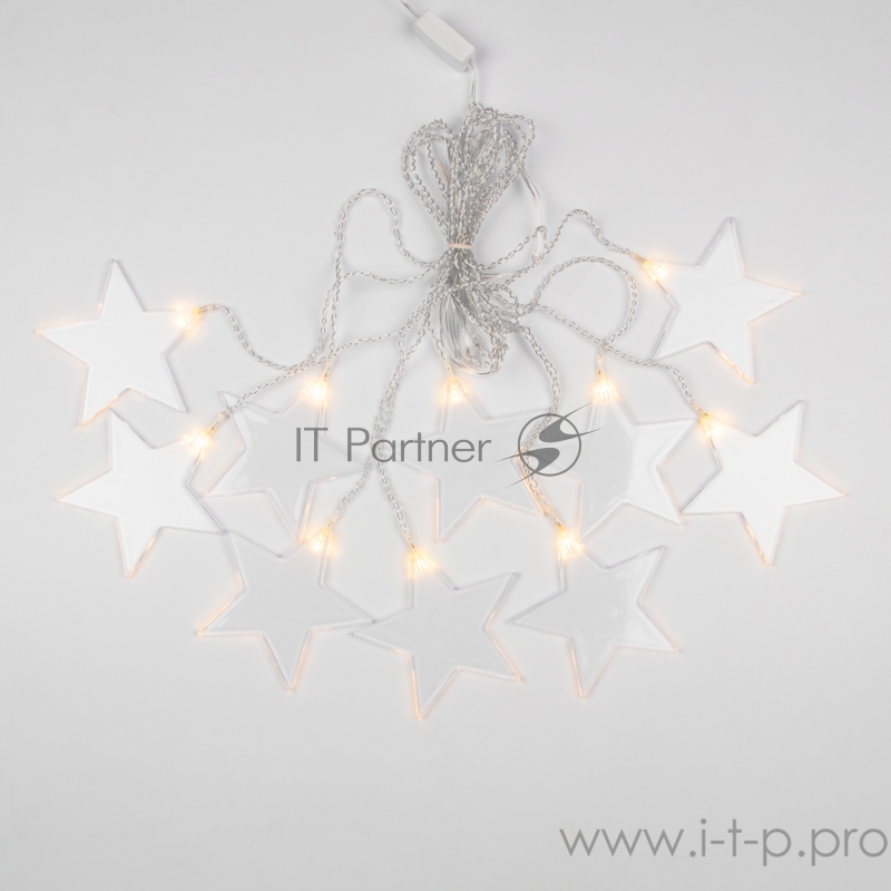 Гирлянда светодиодная «Звезды» 1,5х0,6 м, прозрачный провод, теплый белый свет свечения NEON-NIGHT