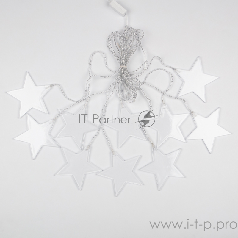 Гирлянда светодиодная «Звезды» 1,5х0,6 м, прозрачный провод, теплый белый свет свечения NEON-NIGHT