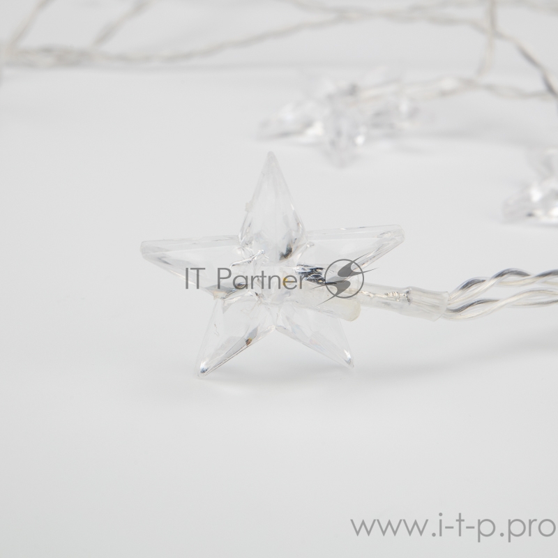 Гирлянда светодиодная «Звездочки» 1.5 м, 10 LED, прозрачный ПВХ, цвет свечения теплый белый, 2 х АА (батарейки не в комплекте) NEON-NIGHT