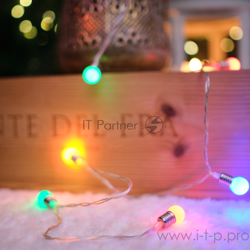 Гирлянда светодиодная «Мини-лампочки» 1.5 м, 10 LED, прозрачный ПВХ, цвет свечения мультиколор, 2 х АА (батарейки не в комплекте) NEON-NIGHT
