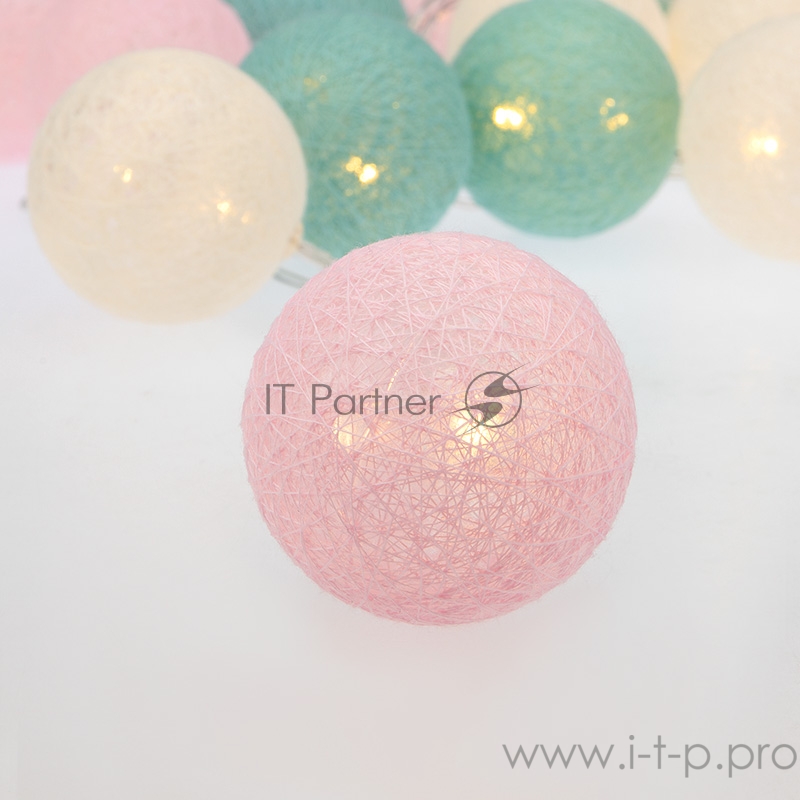 Тайские фонарики «Перламутр» 3.5 м, 20 LED, прозрачный ПВХ, цвет свечения теплый белый, 2 х АА (батарейки не в комплекте) NEON-NIGHT