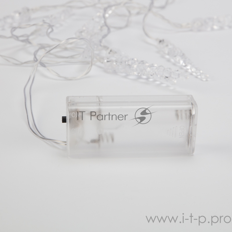 Гирлянда светодиодная «Сосульки» 1.5 м, 10 LED, прозрачный ПВХ, цвет свечения теплый белый, 2 х АА (батарейки не в комплекте) NEON-NIGHT