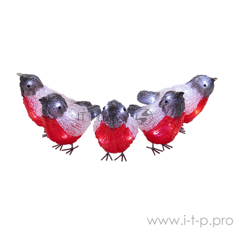 Акриловая светодиодная фигура «Семья снегирей» 16х9х13 см, 40 LED, IP65, понижающий трансформатор в комплекте NEON-NIGHT