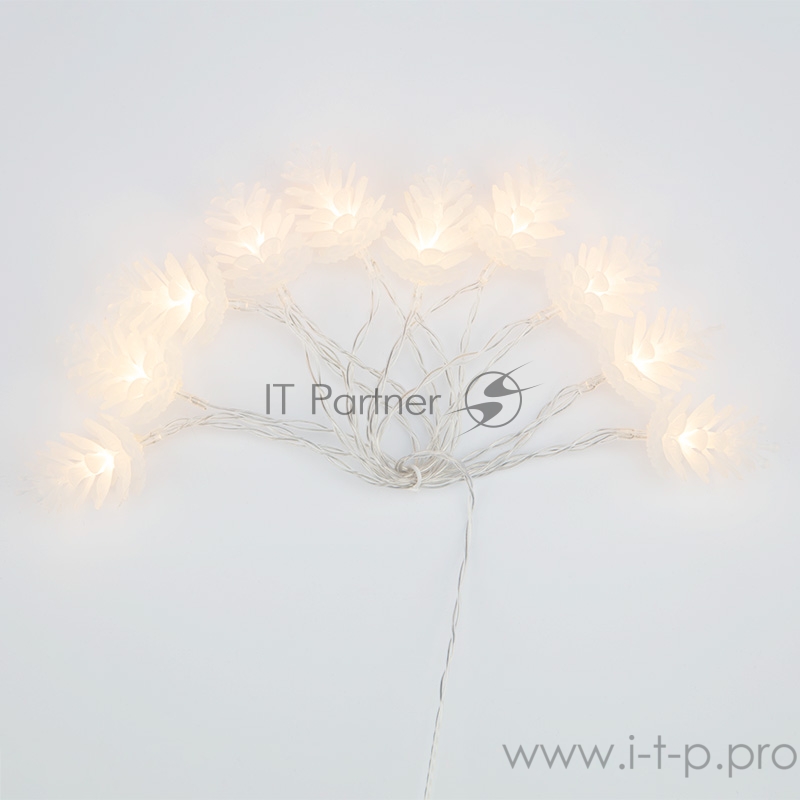 Гирлянда светодиодная «Шишки» 1.5 м, 10 LED, прозрачный ПВХ, цвет свечения теплый белый, 2 х АА (батарейки не в комплекте) NEON-NIGHT