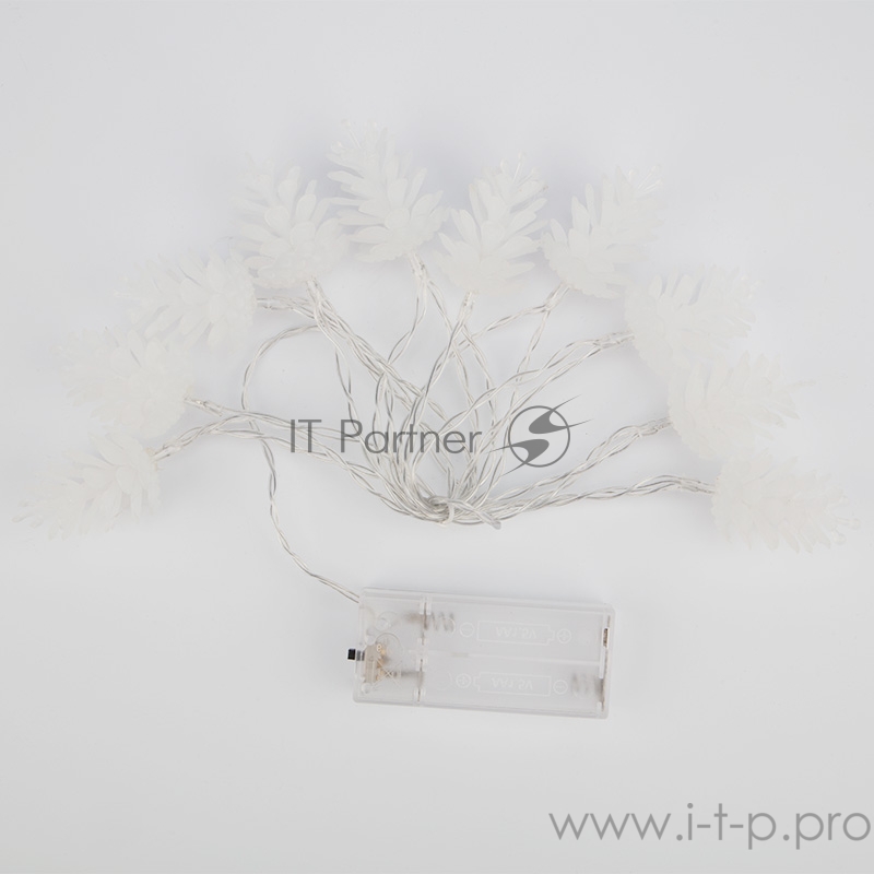 Гирлянда светодиодная «Шишки» 1.5 м, 10 LED, прозрачный ПВХ, цвет свечения теплый белый, 2 х АА (батарейки не в комплекте) NEON-NIGHT