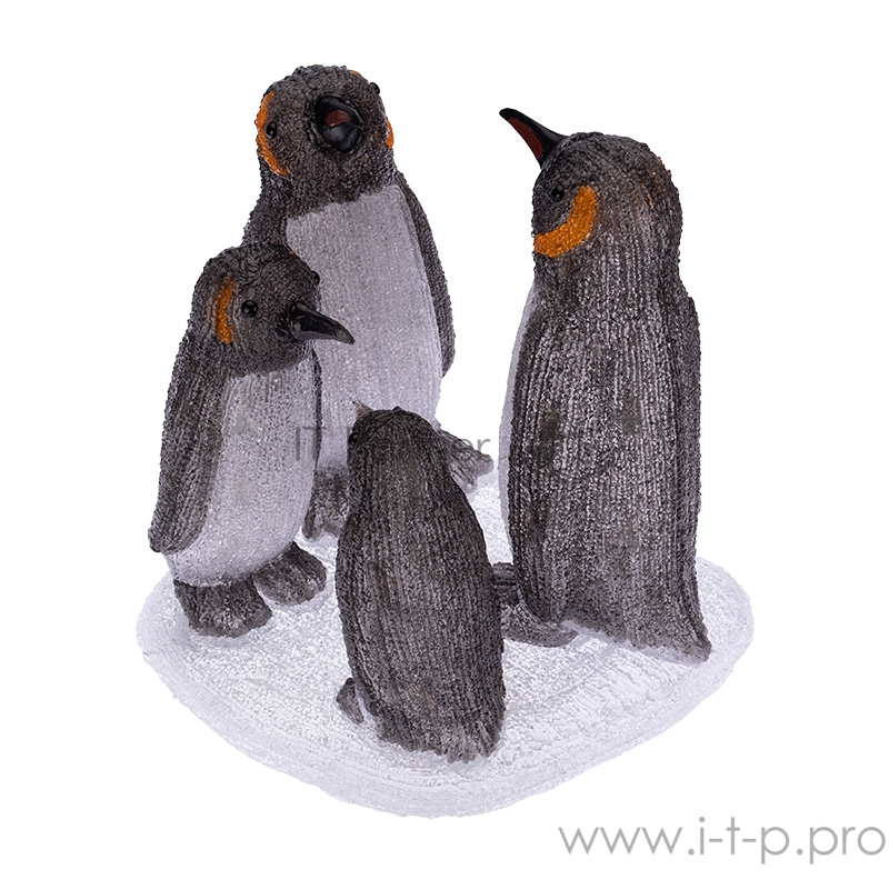 Акриловая светодиодная фигура «Семья пингвинов» 40х33х36 см, 80 светодиодов, IP65, понижающий трансформатор в комплекте NEON-NIGHT