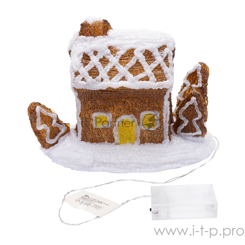 Акриловая светодиодная фигура «Пряничный домик» 26х15,5х20 см, 30 светодиодов, батарейки 3хАА (не входят в комплект) NEON-NIGHT