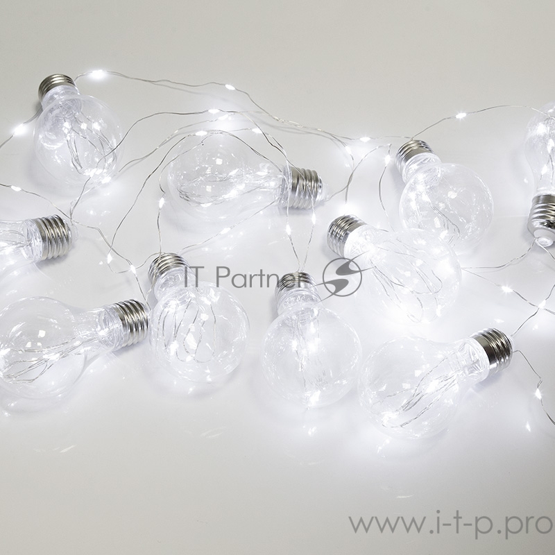 Гирлянда светодиодная «Ретро-лампы» 3 м, белое свечение, батарейки 3хАА NEON-NIGHT