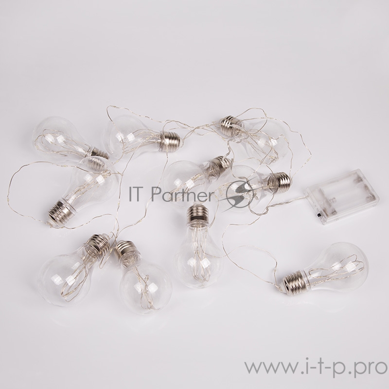 Гирлянда светодиодная «Ретро-лампы» 3 м, белое свечение, батарейки 3хАА NEON-NIGHT