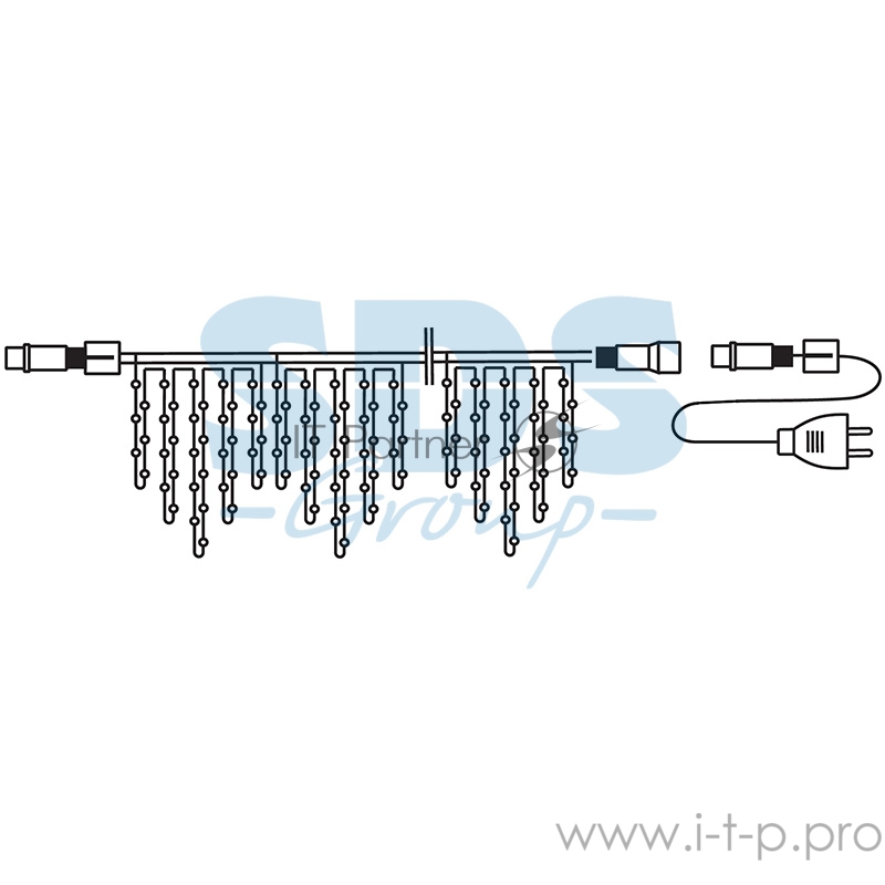 Гирлянда Айсикл (бахрома) светодиодный, 5,6 х 0,9 м, черный провод КАУЧУК, 230 В, диоды ТЕПЛЫЙ БЕЛЫЙ, 240 LED NEON-NIGHT