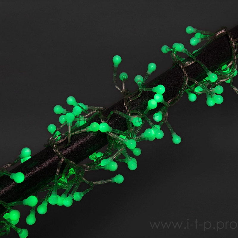 Гирлянда Мишура LED 6 м прозрачный ПВХ, 576 диодов, цвет ЗЕЛЁНЫЙ
