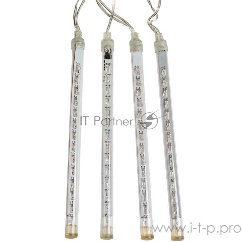 Гирлянда Тающие сосульки светодиодная, 4шт х 20см, шаг 50см, 230В (с трансформатором) белые светодиоды